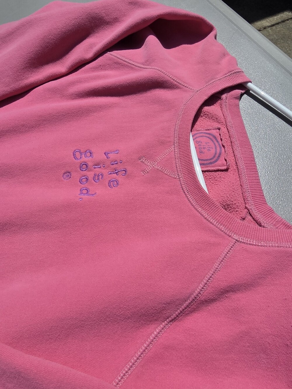 Life is Good Women's Pink Crewneck Sweatshirt - Picture 10 of 11